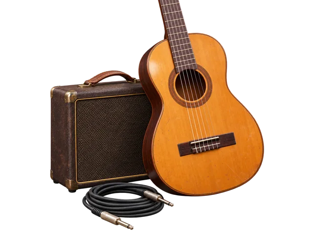 Aluno tocando para um grupo de amigos